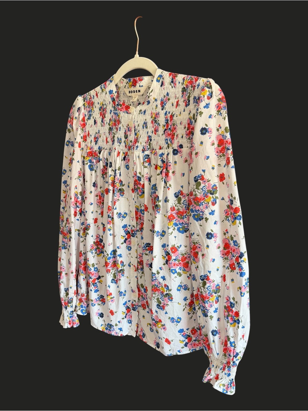 BODEN Helena Cotton Blouse White Floral 8 - Picture 4 of 13